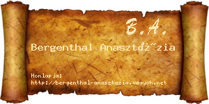 Bergenthal Anasztázia névjegykártya
